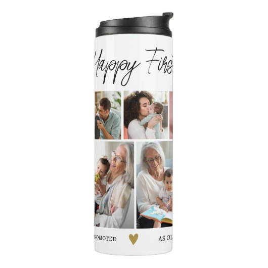 Als Oma Custom 9 FotoCollage gefördert Thermosbecher (Nach links gedreht)