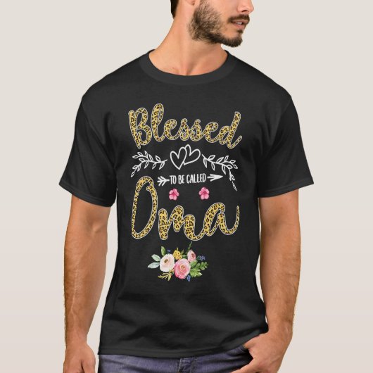 Als Oma Hübsch Leopard Print gesegnet T-Shirt (Vorderseite)