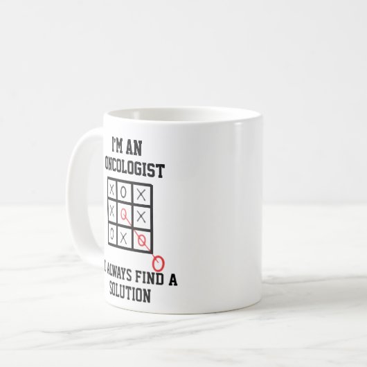 Als Onkologe finde ich immer eine Lösung-Tasse Kaffeetasse (Vorderseite Links)