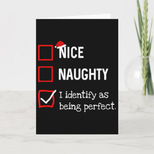 Als perfekte lustige unartige nette Weihnachtslist Karte
