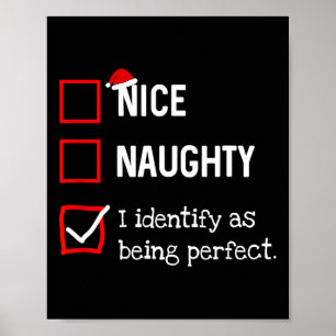 Als perfekte lustige unartige nette Weihnachtslist Poster