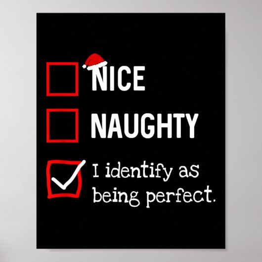 Als perfekte lustige unartige nette Weihnachtslist Poster (Vorne)