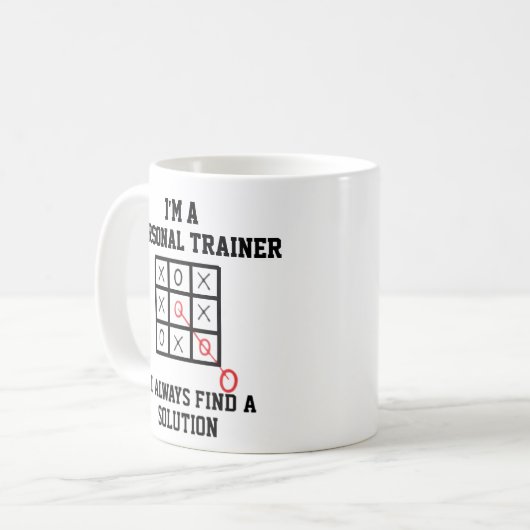 Als Personal Trainer finde ich immer eine Lösung-T Kaffeetasse (Vorderseite Links)