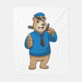 Als Polizeibeamter mit Polizeihut bedienen Fleecedecke (Vorderseite)