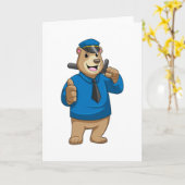 Als Polizeibeamter mit Polizeihut bedienen Karte (Gelbe Blume)