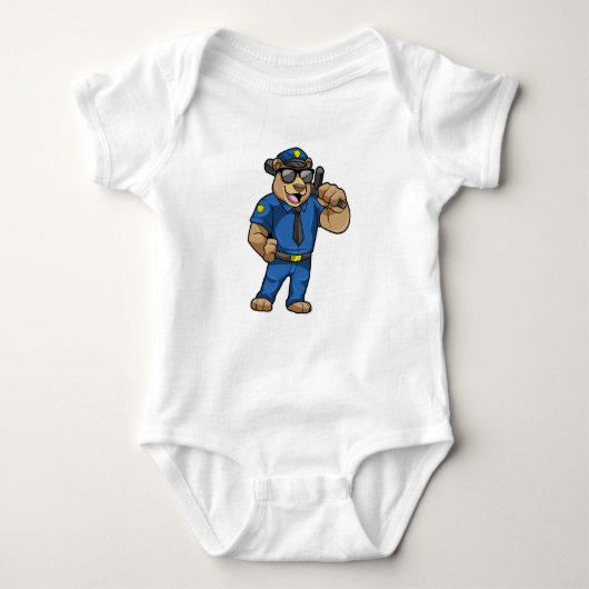 Als Polizeibeamter mit Polizeiuniform tragen Baby Strampler (Vorderseite)