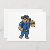 Als Polizeibeamter mit Polizeiuniform tragen Postkarte (Vorne/Hinten)
