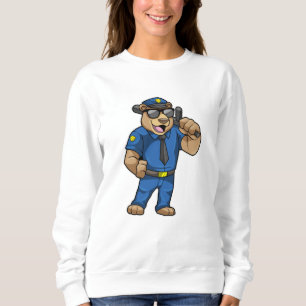 Als Polizeibeamter mit Polizeiuniform tragen Sweatshirt