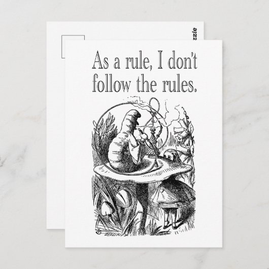 Als Regel befolge ich die Regeln nicht Postkarte (Vorne/Hinten)