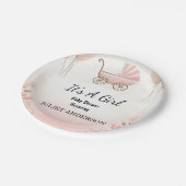 Als Rose Boho Gold Mama Chic Spring Baby Dusche Pappteller (Schrägansicht)