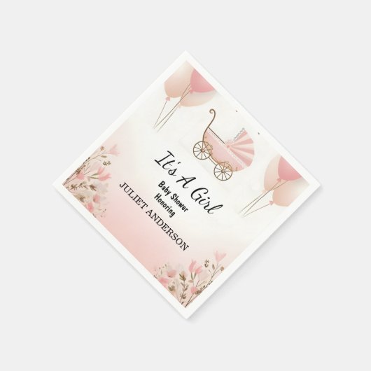 Als Rose Boho Gold Mama Chic Spring Baby Dusche Serviette (Ecke)