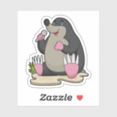 Als Sängerin mit Mikrofon Aufkleber (Blatt)