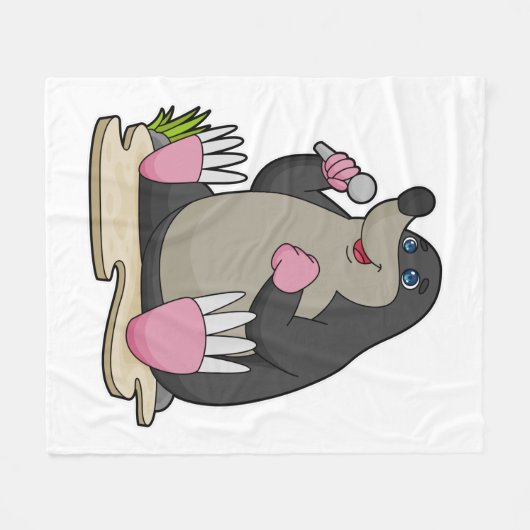 Als Sängerin mit Mikrofon Fleecedecke (Vorderseite (Horizontal))