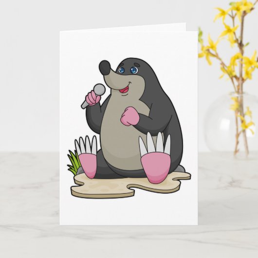 Als Sängerin mit Mikrofon Karte (Gelbe Blume)