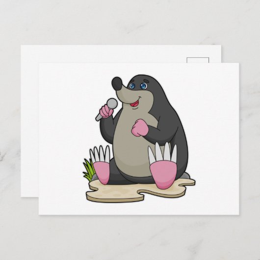 Als Sängerin mit Mikrofon Postkarte (Vorne/Hinten)