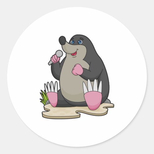 Als Sängerin mit Mikrofon Runder Aufkleber (Vorderseite)