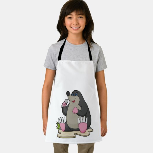 Als Sängerin mit Mikrofon Schürze (Insitu)