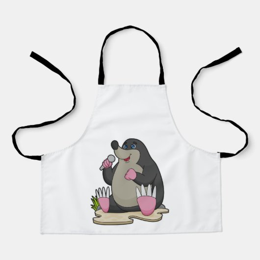 Als Sängerin mit Mikrofon Schürze (Vorderseite)