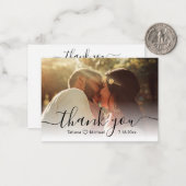 als Sie chic Kalligrafie Hochzeitstag Foto Mitteilungskarte (Vorderseite/Rückseite Beispiel)