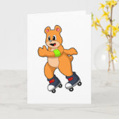 Als Skater mit Inline-Skaten bemerken Karte (Gelbe Blume)