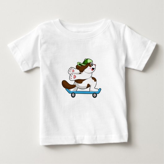 Als Skater mit Skateboard Baby T-shirt (Vorderseite)