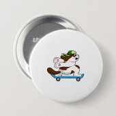 Als Skater mit Skateboard Button (Vorne & Hinten)