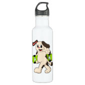 Als Skater mit Skateboard Edelstahlflasche (Vorderseite)