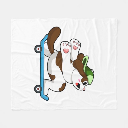 Als Skater mit Skateboard Fleecedecke (Vorderseite (Horizontal))