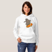 Als Skater mit Skateboard Hoodie (Vorne ganz)