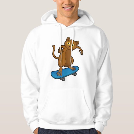 Als Skater mit Skateboard Hoodie (Vorderseite)