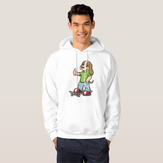 Als Skater mit Skateboard Hoodie (Vorne ganz)