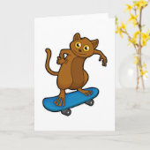 Als Skater mit Skateboard Karte (Gelbe Blume)