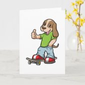 Als Skater mit Skateboard Karte (Gelbe Blume)