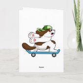 Als Skater mit Skateboard Karte (Rückseite)