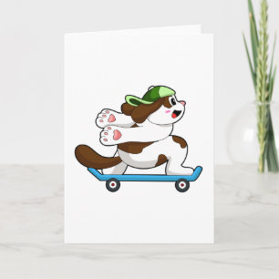 Als Skater mit Skateboard Karte