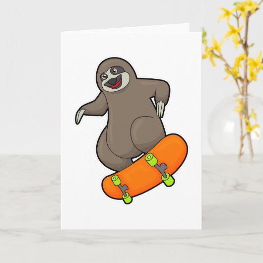 Als Skater mit Skateboard Karte (Gelbe Blume)