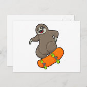 Als Skater mit Skateboard Postkarte (Vorne/Hinten)