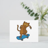 Als Skater mit Skateboard Postkarte (Stehend Vorderseite)