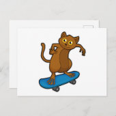 Als Skater mit Skateboard Postkarte (Vorne/Hinten)