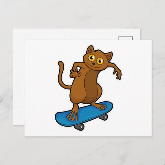 Als Skater mit Skateboard Postkarte (Vorne/Hinten)
