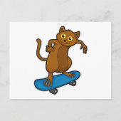 Als Skater mit Skateboard Postkarte (Vorderseite)