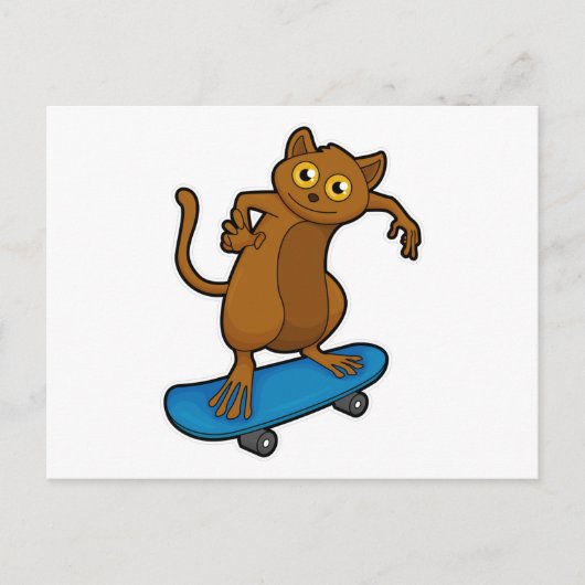 Als Skater mit Skateboard Postkarte (Vorderseite)