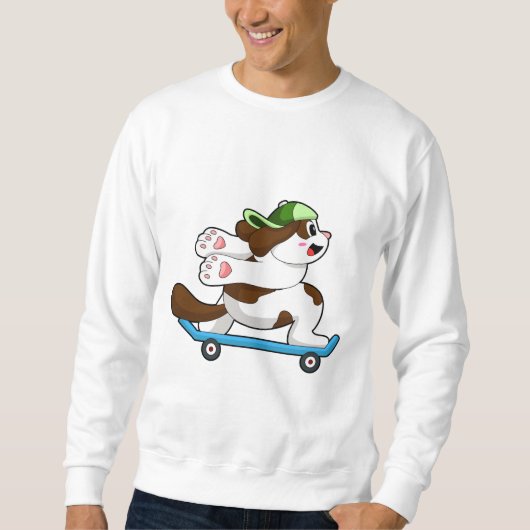 Als Skater mit Skateboard Sweatshirt (Vorderseite)