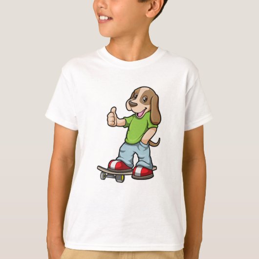 Als Skater mit Skateboard T-Shirt (Vorderseite)
