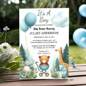 Als Soft Boho Bear Blue Cube Begrüßung Baby Boy Du Einladung