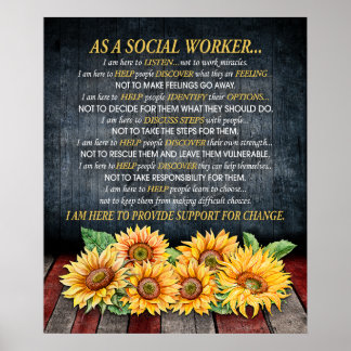 Als Sozialarbeiter Inspiration und Motivierend Poster