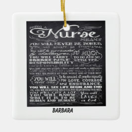 Als Sprichwort-Ornament der Krankenschwester Keramikornament