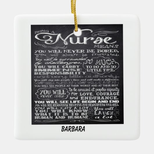 Als Sprichwort-Ornament der Krankenschwester Keramikornament (Vorderseite)