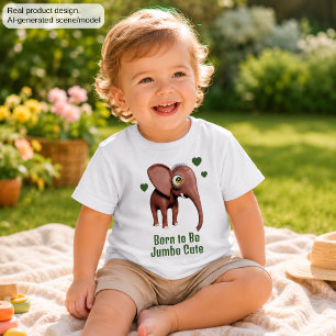 Als süßer Jumbo-Elefant geboren - Individuell anpa Baby T-shirt