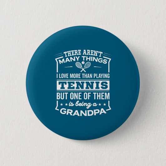 Als Tennis-Opa lustiger alter Mann  Button (Vorderseite)